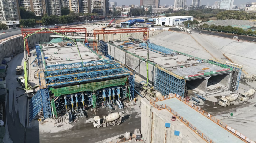 東莞跨江通道項(xiàng)目2個(gè)沉管節(jié)段完成澆筑